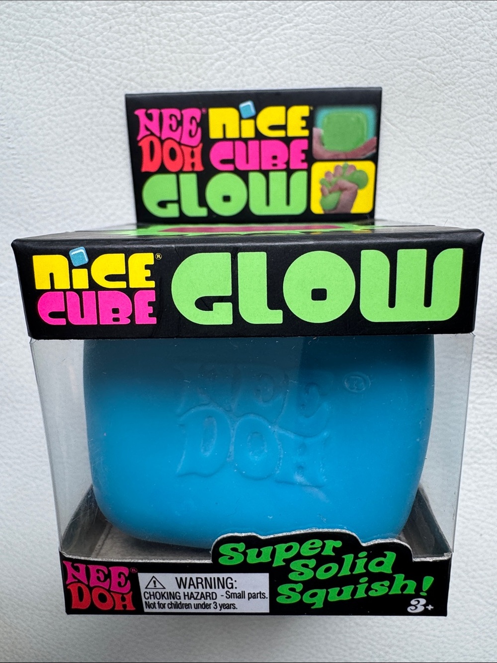 NeeDoh Nice Cube Glow in the Dark Blue Squishy Squeeze TikTok Toy SHIPS TODAY!